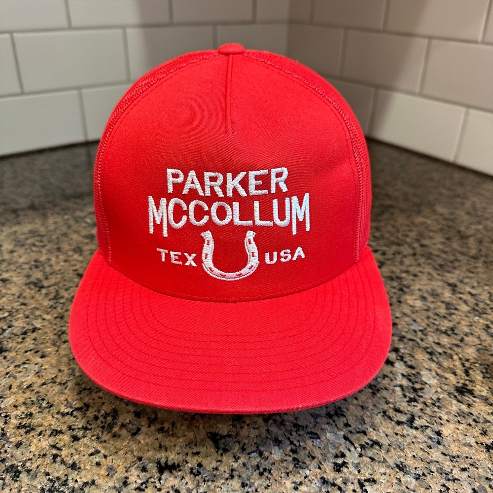 Parker McCollum Yupoong The Classics Trucker Hat Snapback Red White